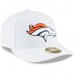 Men's Denver Broncos New Era White Omaha Low Profile 59FIFTY Fitted Hat 3156571